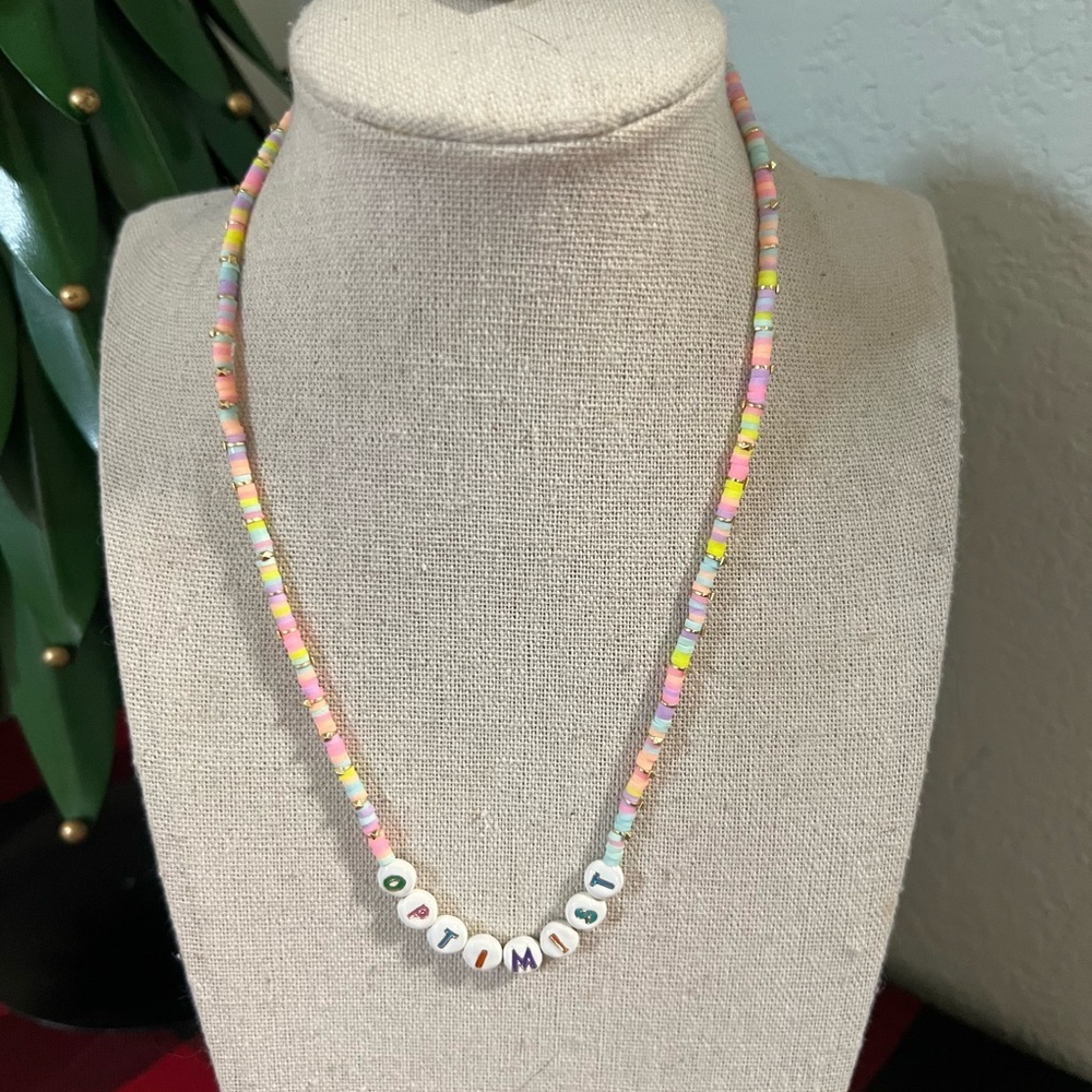NWT KEndra Scott Reece “Optimist” Gold Strand Necklace in Pink Pastel MIx #KSNK